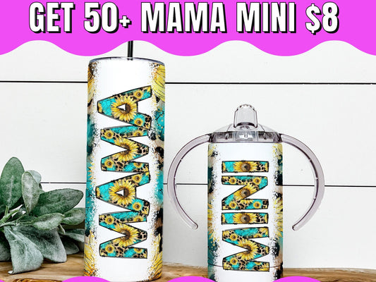 50 + MEGA BUNDLE Mama and Mini Tumblers Sublimation Designs