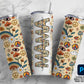 Retro Rainbow Flowers Editable Kids Names Mom Tumbler Wrap, Edit in Photoshop Tutorial Included, Mom Sublimation 20oz Tumbler Designs PNG