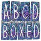 Cheetah Purple Blue Iridescent Box Doodle Letters, Western Hand Drawn Doodle Alphabet Set, Sublimation Designs PNG - 12 PATTERN