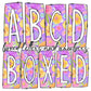 Spring Flowers Box Doodle Letters, Western Hand Drawn Doodle Alphabet Set, Sublimation Designs PNG - 271