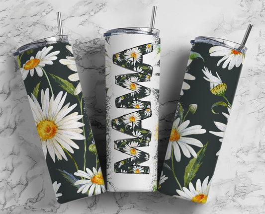 Daisy Mama Seamless 20oz Sublimation Tumbler, Mothers Day Straight tumbler, Mama Tumbler, Seamless Tumbler Mom Tumbler Wrap PNG