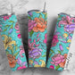 Botanical Flowers, Floral Design 20oz Tumbler Wrap, Seamless Skinny Tumbler, Sublimation Design PNG - 1307