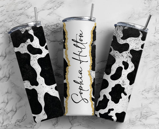 Cow Hide Seamless Add Your Own Text, Seamless Tumbler, 20oz Seamless Tumbler Designs, tumbler png, Skinny tumbler, Seamless Tumbler