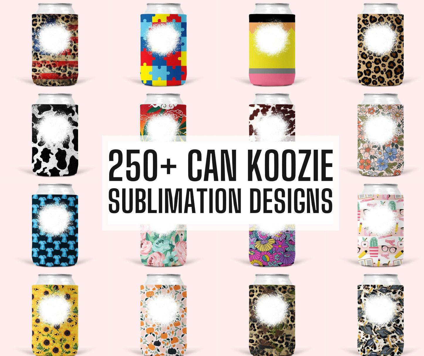 250+ Can Cooler Sublimation Designs Bundle, Beer Cozies, Can Cosies, Stubby Holders, Can Cooler Template, Commercial Use Can Cooler PNG