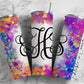 EDITABLE Rainbow Splatter Monogram 20oz Straight Tumbler Wrap Designs, Make Your Own Custom Peronalized Design, Easy Canva Tempalte