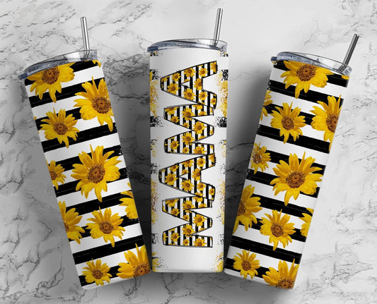 Sunflower Mama Seamless 20oz Sublimation Tumbler, Mothers Day 20oz straight tumbler, Mama Tumbler, Seamless Tumbler, Mom Tumbler Wrap PNG