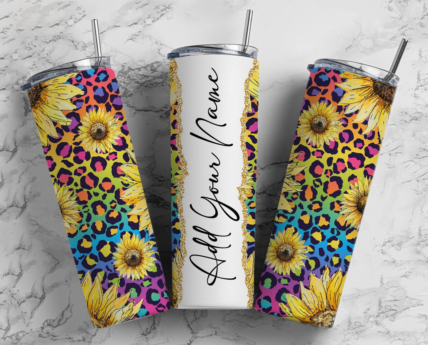 Add Your Own Text Name Monogram Sublimation Tumbler Designs Floral - 20oz Skinny Tumbler Wraps Templates - PNG 1 PATTERN