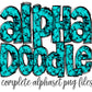 Turquoise Wester Alphabet Letters PNG Bundle, Country Rock Doodle Letters, Hand Drawn Alphabet Doodle, Sublimation Alpha Set Designs PNG