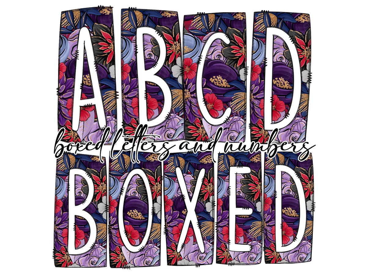 Purple Halloween Roses Box Doodle Letters, Western Hand Drawn Doodle Alphabet Set, Sublimation Designs PNG - 1871