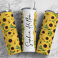 Sunflower Seamless Add Your Own Text, Summer 20oz Sublimation Tumbler Design, Skinny Straight Tumbler, Flower Floral, Digital Download PNG