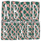 Pink Green Plaid Box Doodle Letters, Western Hand Drawn Doodle Alphabet Set, Sublimation Designs PNG - 1