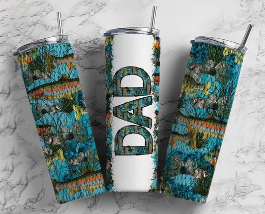 FishIng Dad 20oz Tumbler Wrap, Fathers Day Sublimation Designs PNG, Dad Tumbler Design, Seamless Tumbler, Best Dad Ever