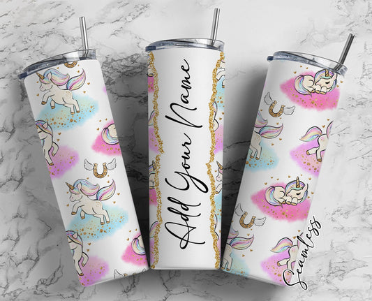 Cute Unicorn, Unicorn Seamless, Unicorn Design Add Your Own Name, 20oz Sublimation Tumbler Designs, Skinny Tumbler Wraps Template - 2020