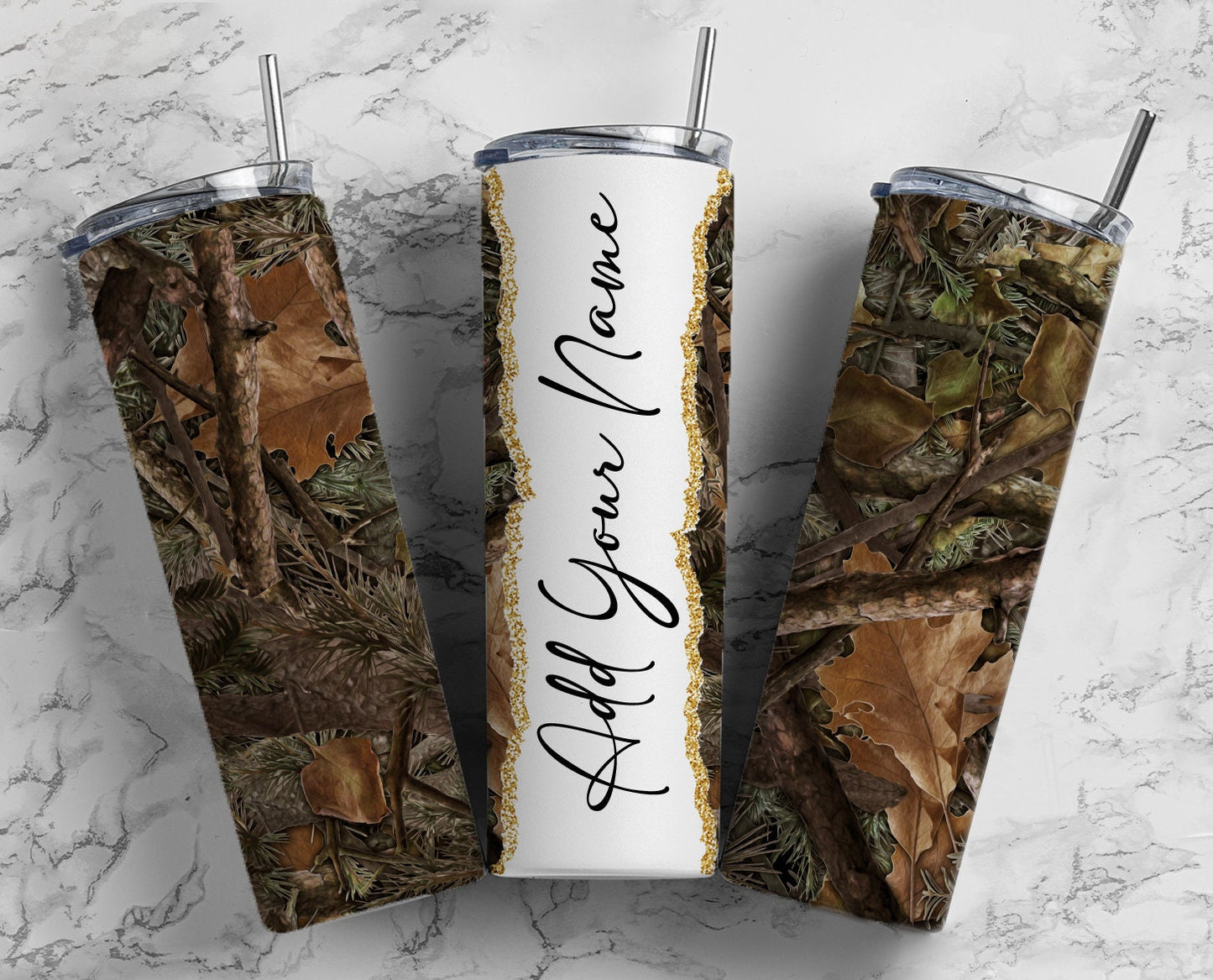 Camo Man Hunting Add Your Own Text Name Monogram Sublimation Tumbler Designs Floral - 20oz Skinny Tumbler Wraps Templates - PNG 79 PATTERN