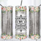 51st Birthday 1971 Wood Floral Background Vintage Sublimation Seamless Design Tumbler - 20oz Skinny Straight Tumbler Wraps Template - PNG