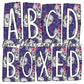 Purple Floral Skull Box Doodle Letters, Western Hand Drawn Doodle Alphabet Set, Sublimation Designs PNG - 1642