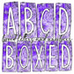 Purple Flowers Floral Box Doodle Letters, Western Hand Drawn Doodle Alphabet Set, Sublimation Designs PNG - 2191