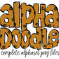Bees Doodle letters, Hand Drawn Doodle Alpha Bundle Patterned Numbers & Alphabet Doodle Set Sublimation Font PNG