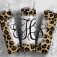 EDITABLE Leopard Monogram 20oz Straight Tumbler Wrap Designs, Make Your Own Custom Peronalized Design, Cheetah Easy Canva Tempalte
