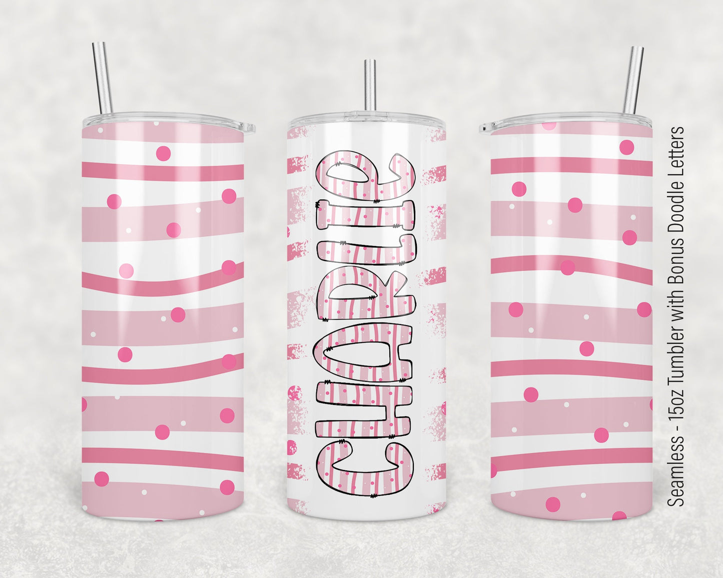 15oz Tumbler Wrap with Matching Doodle Letters, Hand drawn Alphabet, Kids Tumbler Sublimation PNG - Pattern 167