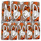 Pumpkins Leopard Fall Box Doodle Letters, Western Hand Drawn Doodle Alphabet Set, Sublimation Designs PNG - 83 PATTERN
