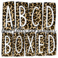 Leopard Print Cheetah Box Doodle Letters, Western Hand Drawn Doodle Alphabet Set, Sublimation Designs PNG - 13 PATTERN