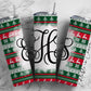 EDITABLE Christmas Monogram 20oz Straight Tumbler Wrap Designs, Make Your Own Custom Peronalized Design, Ugly Sweater Canva Tempalt