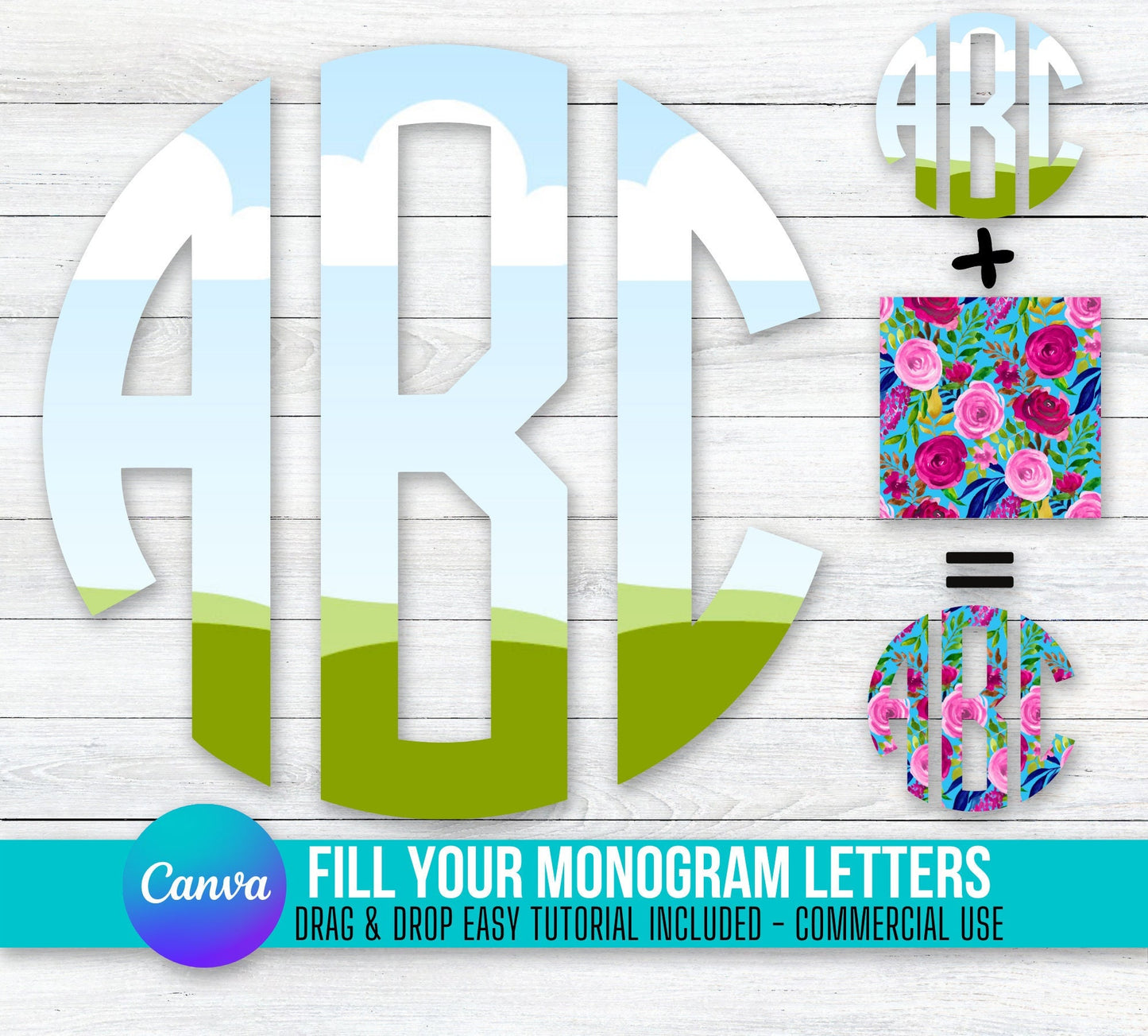 Fill your own Monogram Letters on CANVA with Commercial Use Allowed Drag and Drop Alphaset Alphabet Letters PNG Editable Canva Frame Designs