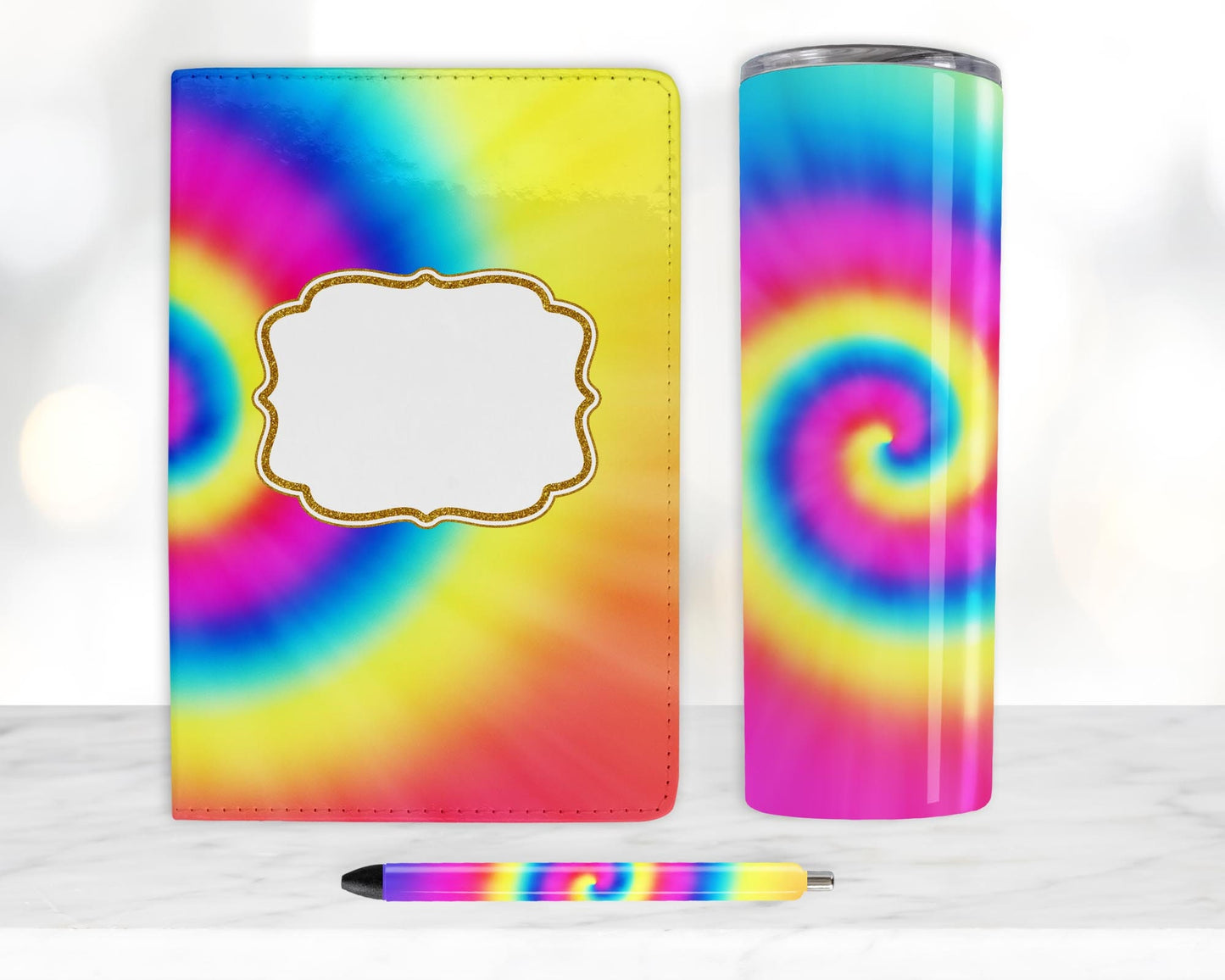 Tie Dye Bright Sublimation Bundle, Journal Template, 20oz Sublimation Tumbler Design, Pen Wrap Water Slide Epoxy Waterslide Pen Wrap PNG