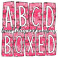 Pink Bows Valentines Box Doodle Letters, Western Hand Drawn Doodle Alphabet Set, Sublimation Designs PNG - 1838