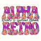 Retro Doodle Fonts, Sublimation Printers, Rainbow Splatter Design PNG