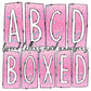 Ombre Pink Box Doodle Letters, Western Hand Drawn Doodle Alphabet Set, Sublimation Designs PNG - 1206