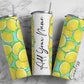 Lemon Pattern, Lemon Background, Lemon Lovers Add Your Own Name, 20oz Sublimation Tumbler Designs, Skinny Tumbler Wraps Template - 2051