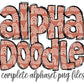 Western Doodle letters, Hand Drawn Doodle Alpha Bundle Patterned Numbers & Alphabet Doodle Set Sublimation Font PNG