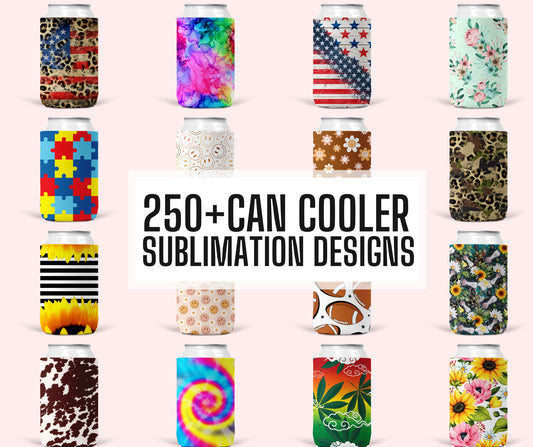 250+ Fabric Can Cooler Sublimation Designs Bundle, Beer Cozies, Can Cosies, Stubby Holders, Can Cooler Template, Mega Bundle Can Cooler PNG