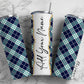 Plaid Pattern, Plaid Design Add Your Own Name, 20oz Sublimation Tumbler Designs, Skinny Tumbler Wraps Template - 2163