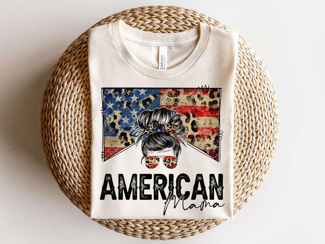 USA American Mama Sublimation Design, Country Mama, Western Sublimation Designs, Instant Download, Mom Bun, Messy Bun PNG, MOCKUPS included!