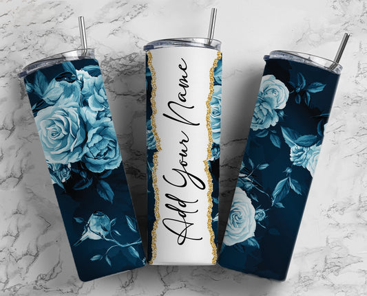 Flowers Add Your Own Text Name Monogram Sublimation Tumbler Designs Floral - 20oz Skinny Tumbler Wraps Templates - PNG 20 PATTERN