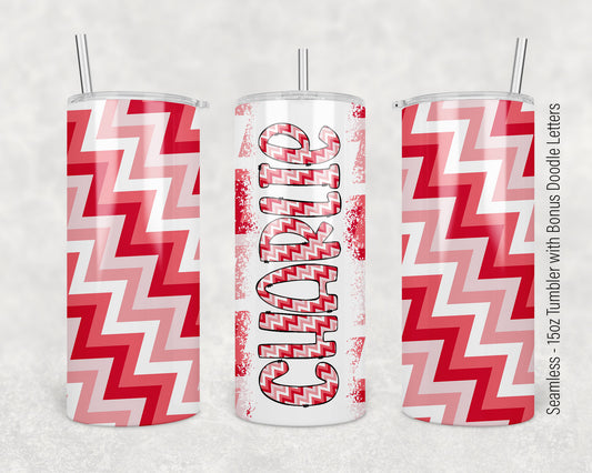 15oz Tumbler Wrap with Matching Doodle Letters, Hand drawn Alphabet, Kids Tumbler Sublimation PNG - Pattern 176