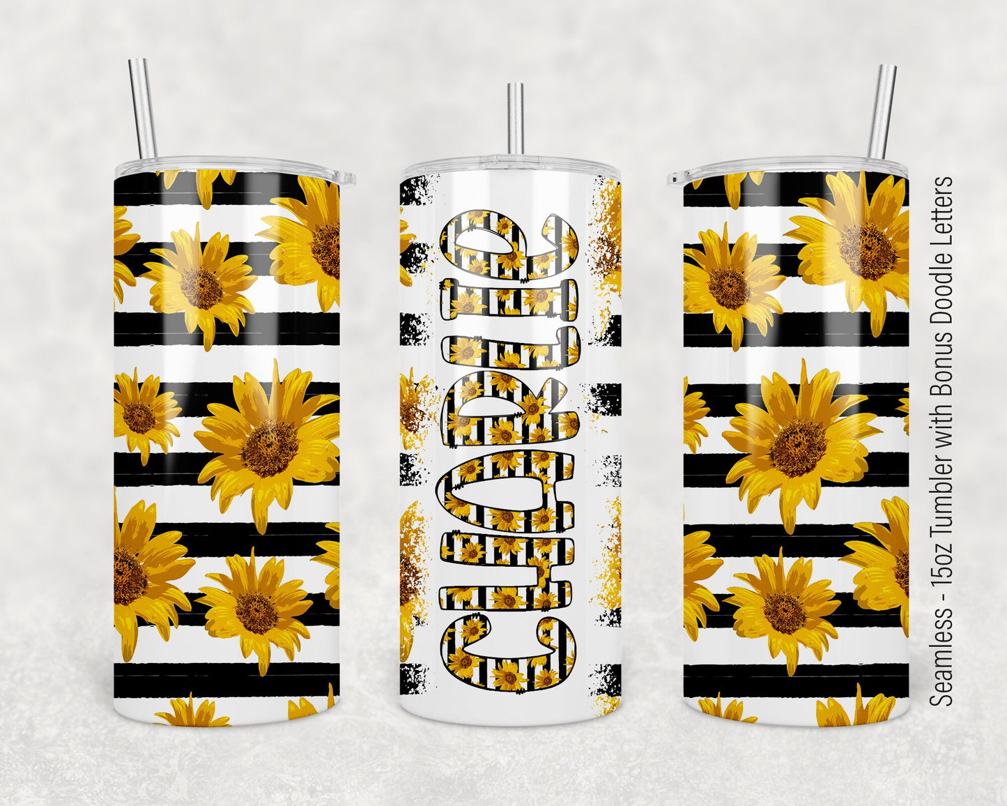 15oz Tumbler Wrap with Matching Doodle Letters, Hand drawn Alphabet, Kids Tumbler Sublimation PNG - Pattern 114