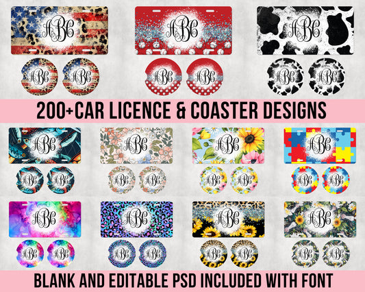 200+ Licence Plate & Car Coaster Bundle with Editable PSD Monograms, Car Sublimation, Dropbox Drive, Sublimation Designs, Car Coasters PNG (2023-01-04 07.30.06)