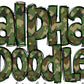 Camo Doodle Alphabet Letters PNG Bundle, Military Camouflage, Army Letters, Design Hand Drawn Doodle, Sublimation Alpha Set Designs PNG