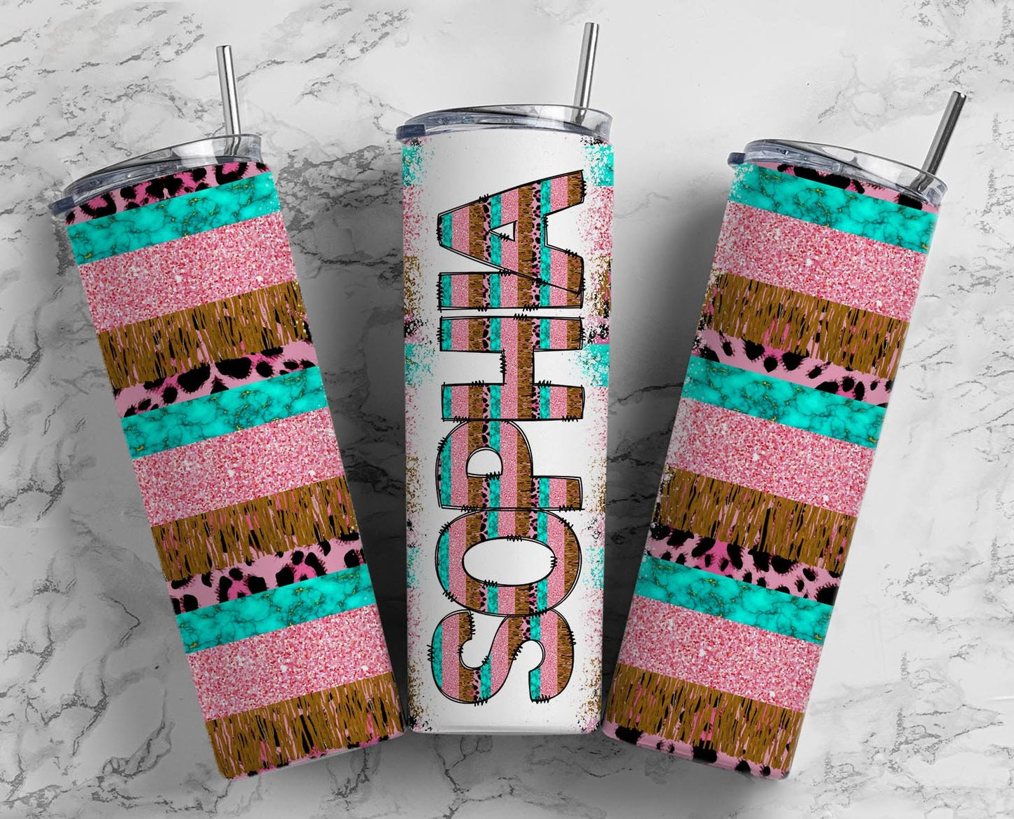 Tumbler + Doodle Letter Set, Add Your Own Name, Cowgirl Western Tumbler Design Seamless Country Sublimation Designs, Straight 20oz PNG