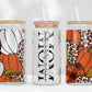 Pumpkin Fall 16oz Libbey Glass Can Tumbler Seamless, 16oz Glass Can Wrap, Sublimation Designs, Mothers Day, Can Template Designs PNG