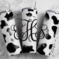 EDITABLE Cowhide Monogram 20oz Straight Tumbler Wrap Designs, Make Your Own Custom Peronalized Design, Wester Cow Lover Easy Canva Tempalte