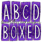 Purple Glitter Box Doodle Letters, Western Hand Drawn Doodle Alphabet Set, Sublimation Designs PNG - 832