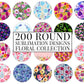 200+ Floral Car Coaster Bundle, Watercolor Flowers Design, Car Cup Holder, Car Freshener Round Sublimation Designs, Car Coaster Template PNG