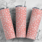White Dots On Peach Background, Blush Pink Watercolor 20oz Tumbler Wrap, Seamless Skinny Tumbler, Sublimation Design PNG - 15