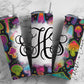 EDITABLE Psychedelic Monogram 20oz Straight Tumbler Wrap Designs, Make Your Own Custom Peronalized Design, Mushroom Easy Canva Tempalte