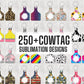 250+ Cow Tag Keyring Sublimation Design, Cowtag Earring Designs, Key Ring Tag Fob Sublimation Design, Instant Download, MOCKUPS Included!